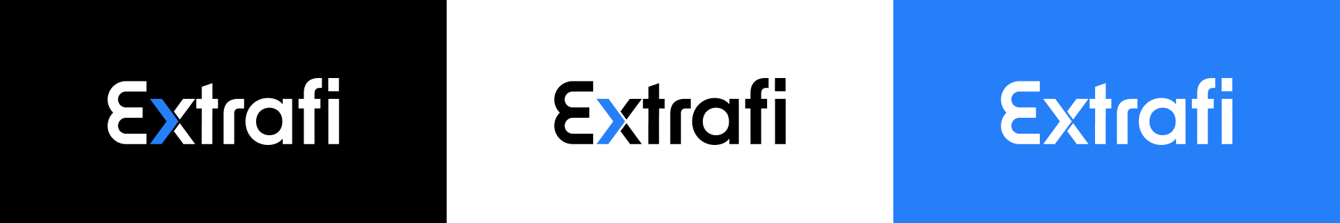 Extrafi logo color and background variants